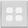 WALL PLATE 2GNG DPLX RECPT WHT - Case of 10