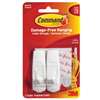 Command 17001 Utility Hook, 3 lb, 2-Hook, Plastic, White
