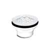 Oatey 42078 Shower Drain with Polished Brass Strainer, PVC, White, For: 2 in SCH 40 DWV Pipes