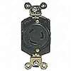 Arrow Hart L620R Single Receptacle, 2-Pole, 250 V, 20 A, Back Wiring, NEMA: NEMA L6-20, Black