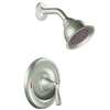 Moen 82912SRN Shower Faucet, 1.75 gpm, 4 in Showerhead, Metal, Brushed Nickel, Lever Handle, 1-Handle