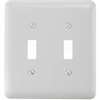 Amerelle 935TTW Wallplate, 5 in L, 4-5/8 in W, Steel, White, 2-Gang