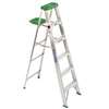 Werner 350 Series 356 Step Ladder, 6 ft H, Type II Duty Rating, Aluminum, 225 lb, 5-Step, 10 ft Max Reach