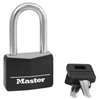 Master Lock 141DLF Padlock, Keyed Different Key, Large Shackle, 1/4 in Dia Shackle, 1-1/2 in H Shackle, Steel Shackle