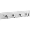 National Hardware Keytidy B8175 Series 813071 Key Rack, 4-Key Hook, Wood, White, Satin Nickel, 8-3/4 in L, 4 in W