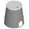 NDS 107BC Valve Box with Overlapping ICV Cover, 8-3/8 in L, 8-3/8 in H, 2-3/4 x 2-3/8 in Pipe Slots, Polyolefin