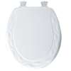 Mayfair 34EC-000 Toilet Seat, 16-1/2 in L, 14.4 in W, 2 in H, Round, Wood, White, Twist Hinge
