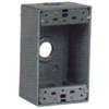 Eaton Wiring Devices 1113-SP Outlet Box, 3-Outlet, 1-Gang, Aluminum, Black, Powder-Coated