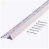M-D 43886 Fluted Carpet Gripper, 72 in L, 1-3/8 in W, Aluminum, Pewter