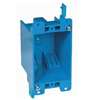 Carlon B114R-UPC Outlet Box, 1 -Gang, PVC, Blue, Clamp Mounting