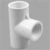 IPEX 035869 Reducing Tee, 1-1/4 x 1-1/4 x 1/2 in, Socket x Socket x FNPT, PVC, White, SCH 40 Schedule
