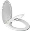Bemis 83SLOWA Toilet Seat, 16-1/2 in L, 2.38 in W, 10 in H, Round, Wood, White, Twist Hinge