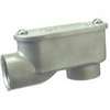 Halex 59505 Rigid Service Entrance Elbow, 1/2 in, Threaded, Aluminum, 1.41 in H x 1.63 in W x 3.28 in D, Each