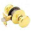 Schlage F Series F10VPLY605 Passage Knob, Knob Handle, Metal, Bright Brass, 2-3/8 to 2-3/4 in Backset, Reversible Hand