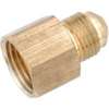 Anderson Metals 754046-0502 Tube Coupling, 5/16 x 1/8 in, Flare x FNPT, Brass