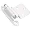 Amerock BPR3428W Inset Self Closing Face Mount White Cabinet Hinge, 3/8 in Inset, 2-3/4 in L x 2-3/16 in W, 1 pair
