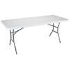 Lifetime Products 2924 Folding Table, 72 in L x 30 in W x 29 in H Open, Steel Frame, Polyethylene Tabletop, Gray/White