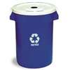 Continental Commercial Huskee 3200-1 Recycling Receptacle, 32 gal, Plastic, Blue, 22 in Dia x 27-3/8 in L Dimensions