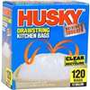 Husky HK13DS120C-P Kitchen Trash Bag, 13 gal Capacity, Polyethylene, Clear
