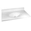 Foremost WW-2237 Vanity Top, 37 in OAL, 22 in OAW, Marble, White, Countertop Edge