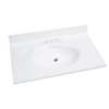 Foremost WS-1931 Vanity Top, 31 in OAL, 19 in OAW, Marble, Solid White, Countertop Edge