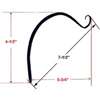 Landscapers Select GF-3022 Hanging Plant Hook, 5-3/4 in L, Black, Powder-Coated, Wall
