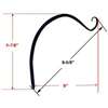 Landscapers Select GF-3023 Hanging Plant Hook, 9 in L, Steel, Black, Powder-Coated, Wall Mount Mounting