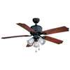 Boston Harbor AC362+3L-NI-3L Ceiling Fan, 5-Blade, Natural Iron Housing, 52 in Sweep, MDF Blade, 3-Speed