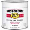 Stops Rust 7791730 Enamel Paint, Oil Base, Satin Sheen, White, 0.5 pt, Can