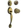 Schlage F60PLYXGEO609 Combination Lockset, Mechanical Lock, Knob Handle, Round Design, Antique Brass, 1 Grade