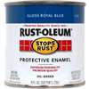 Stops Rust 7727730 Enamel Paint, Oil Base, Gloss Sheen, Royal Blue, 0.5 pt, Can, 50 to 90 sq-ft/qt Coverage Area