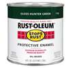 Stops Rust 7738730 Enamel Paint, Oil Base, Gloss Sheen, Hunter Green, 0.5 pt, Can, 50 to 90 sq-ft/qt Coverage Area