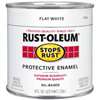 Stops Rust 7790730 Enamel Paint, Oil Base, Flat Sheen, White, 0.5 pt, Can, 50 to 110 sq-ft/qt Coverage Area