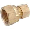 Anderson Metals 750066-0406 Tubing Coupling, 1/4 x 3/8 in, Compression x FIP, Brass