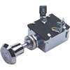Calterm 42200 Push/Pull Switch, 15 A, 12 VDC, Screw Terminal, Nickel Housing Material, Chrome