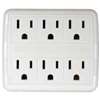 PowerZone OR801011 Outlet Tap, 125 V, 6-Outlet, White