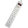 PowerZone OR802013 Surge Protector Power Strip, 125 V, 15 A, 6-Outlet, 400 J Energy, White