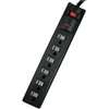 PowerZone OR802225 Surge Protector Tap Strip, 125 V, 15 A, 6-Outlet, 1000 J Energy, Black