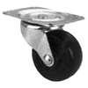 ProSource JC-H05 Swivel Caster, 2 in Dia Wheel, 1 in W Wheel, Rubber Wheel, Black, 125 lb, Steel Housing Material