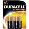 Duracell COPPERTOP MN1500 Series MN1500B4Z Battery, 1.5 V Battery, AA Battery, Alkaline, Manganese Dioxide