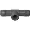 Boshart UPVCFRT-101005 Combination Hose Reducing Tee, 1 x 1/2 in, Insert x Insert x FPT, PVC, Black