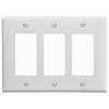 Eaton Wiring Devices PJ263W Wallplate, 4.87 in L, 6-3/4 in W, 3 -Gang, Polycarbonate, White, High-Gloss