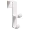 iDESIGN 16101 Series Door Hook, Door Mounting, 3 in L x 1 in W x 4-1/2 in H Dimensions, White, 2-Hook, Plastic