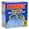 Husky HK30DS050BU Trash Bag with Drawstring, 30 gal, Blue