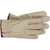 Boss B81192-XL Work Gloves, Men's, XL, 8-3/8 to 8-3/4 in L, Keystone Thumb, Slip-On Cuff, Cowhide Leather, Natural