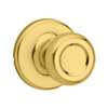 Kwikset 200T 3CPRCLRCS Passage Knob, Knob Handle, Metal, Polished Brass, 2-3/8 to 2-3/4 in Backset, 2-1/4 in Strike
