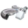 Lambro 1375W-R Wall Hood Vent Kit, Plastic, White, Includes: (2) 4 in Metal Worm Gear Clamps