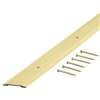 M-D 79012 Seam Binder, 36 in L, 1-1/4 in W, Fluted Surface, Aluminum, Satin Brass