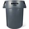 Rubbermaid FG264360GRAY Trash Container, 44 gal, Polyethylene, Gray, Snap-On Lid