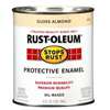 Stops Rust 7770502 Enamel Paint, Oil Base, Gloss Sheen, Almond, 1 qt, Can, 50 to 90 sq-ft/qt Coverage Area